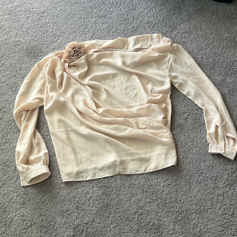 Elegant Cream Off-Shoulder Women's Top